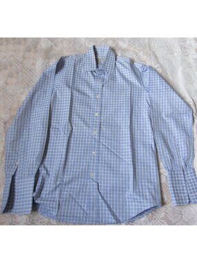 Alain Figaret Men Casual Shirt, long sleeves, sz.15,5, 100% cotton, blue/white
